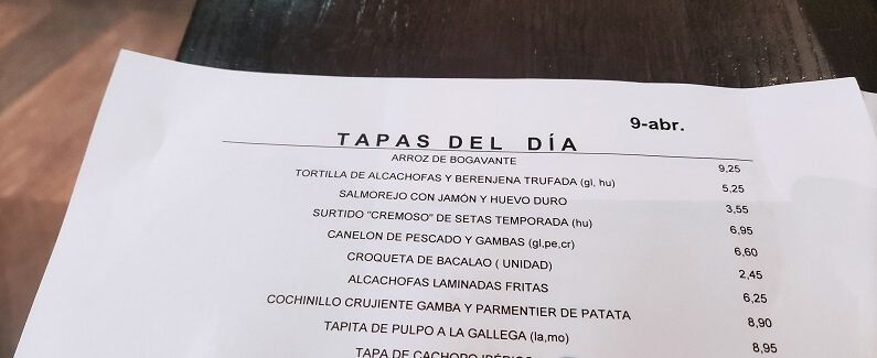 Vinitus second menu: Arroz=Paella